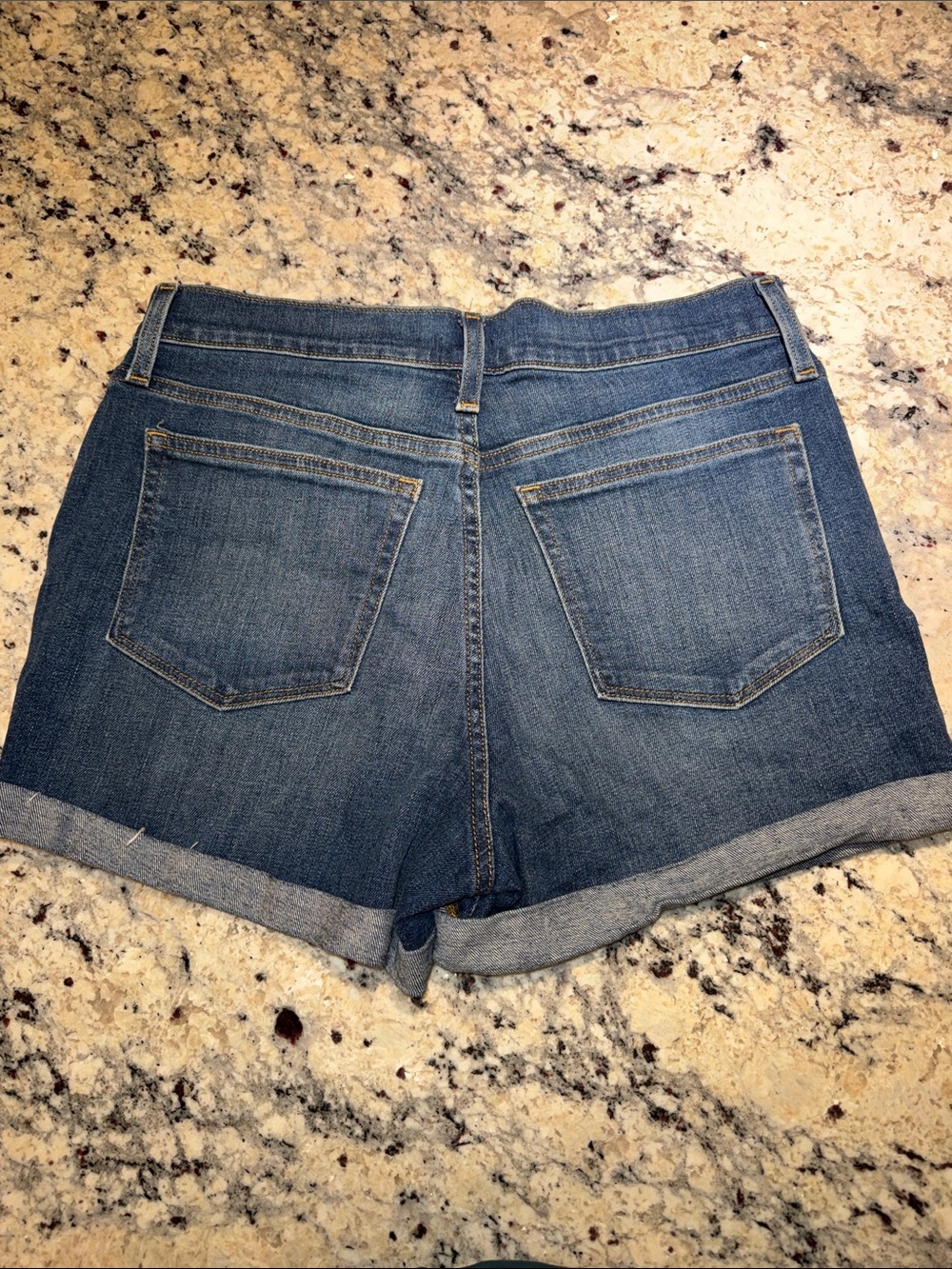 J. Crew Mid-Blue Rolled Hem Denim Shorts - Picture 2 of 10